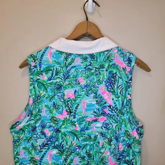 Lilly Pulitzer Luxletic Silvia Dress in Blue Horizon Parfection Print Large Golf - Picture 9 of 15